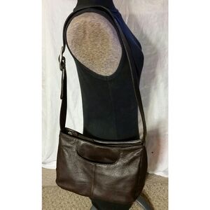 Covington Dark Brown Leather Purse Handbag Shoulder Bag,  Adjustable Strap
